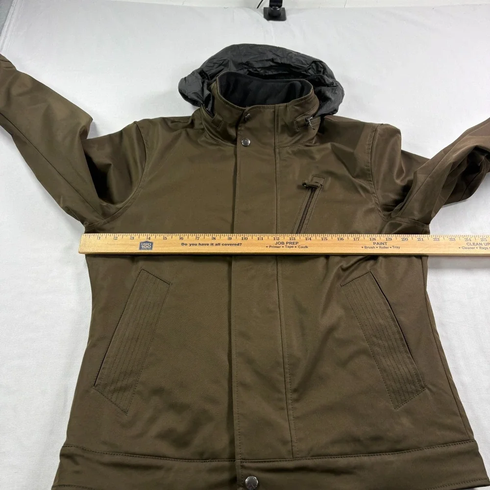 Banana Republic Jacket Mens Medium Olive Green Full Zip Moto Casual Hooded
